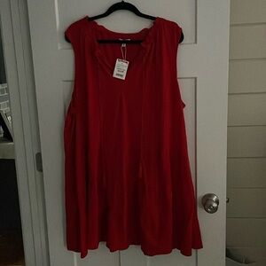 Red tank dress